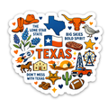 Regional Sticker – Texas State Symbols Icons Sticker