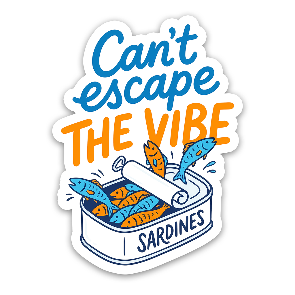 Food Sticker – Can’t Escape the Vibe Sardine Tin Sticker