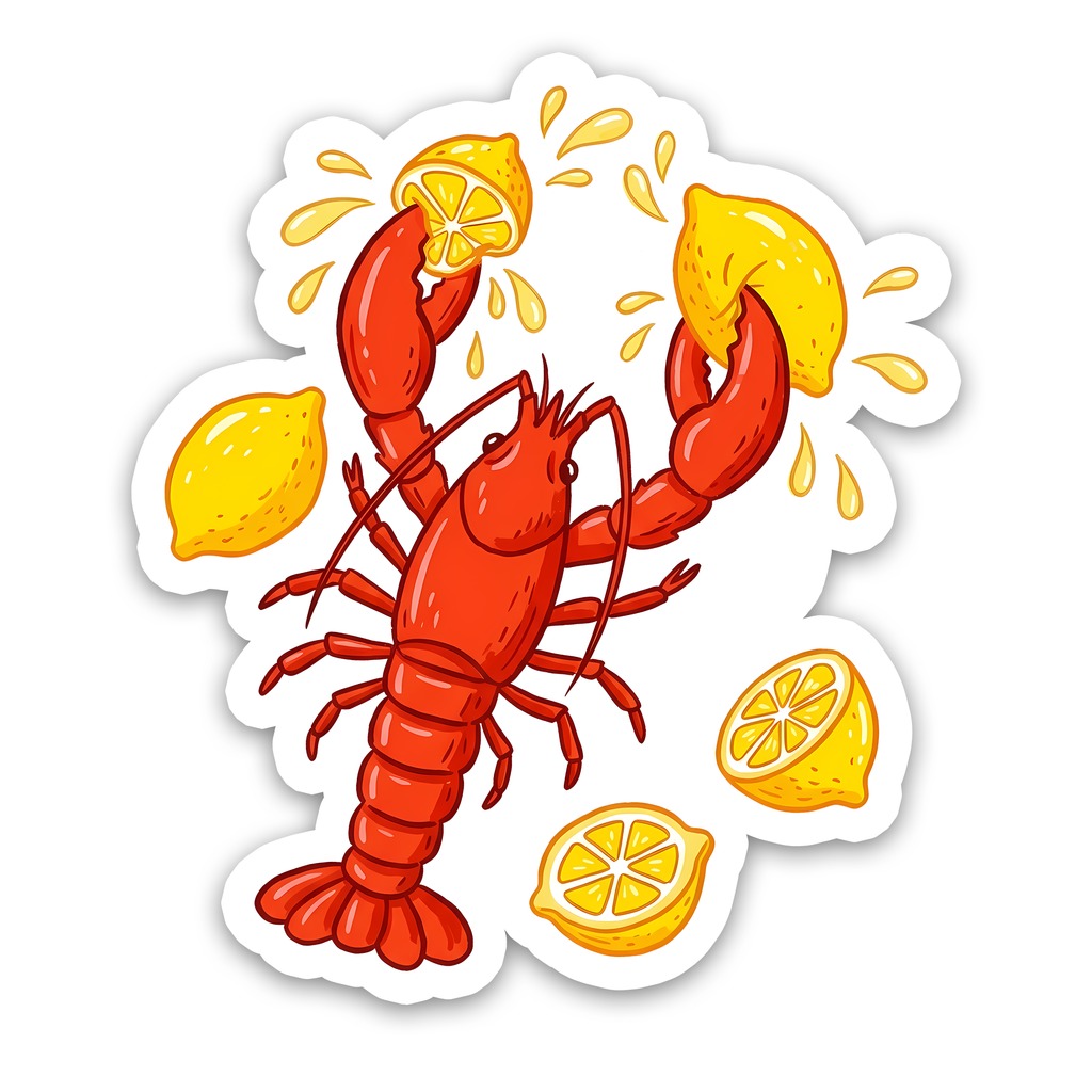 Food Sticker – Zesty Maine Lobster Squeeze Sticker
