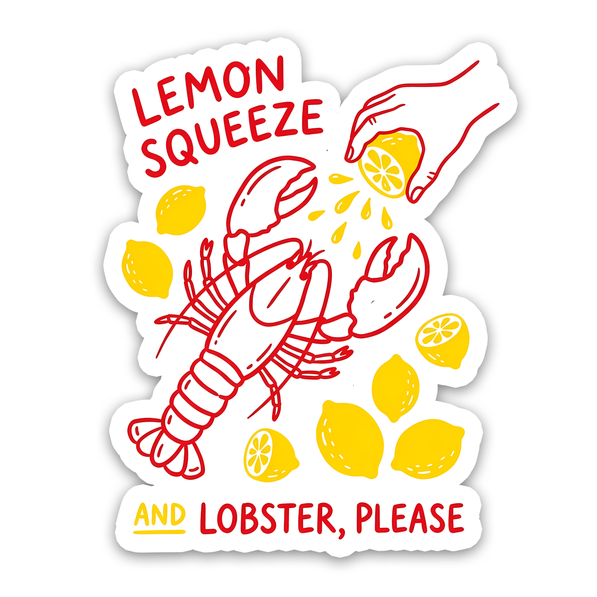 Food Sticker – Lemon Squeeze and Lobster Sticker