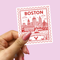 Retro Postage Stamp – Boston Massachusetts Sticker