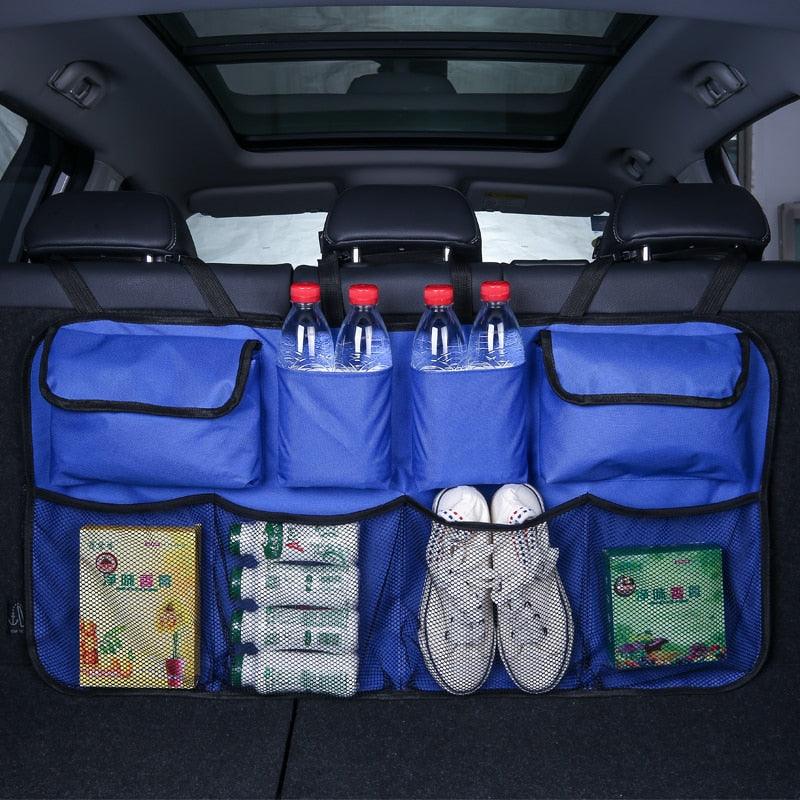 Hanging backseat and trunk organizer