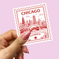 Retro Postage Stamp – Chicago Illinois Sticker