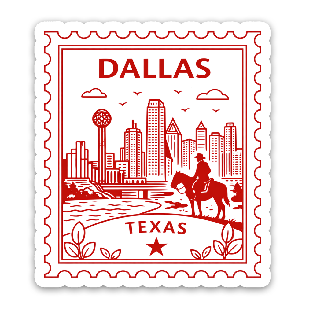 Retro Postage Stamp – Dallas Texas Sticker