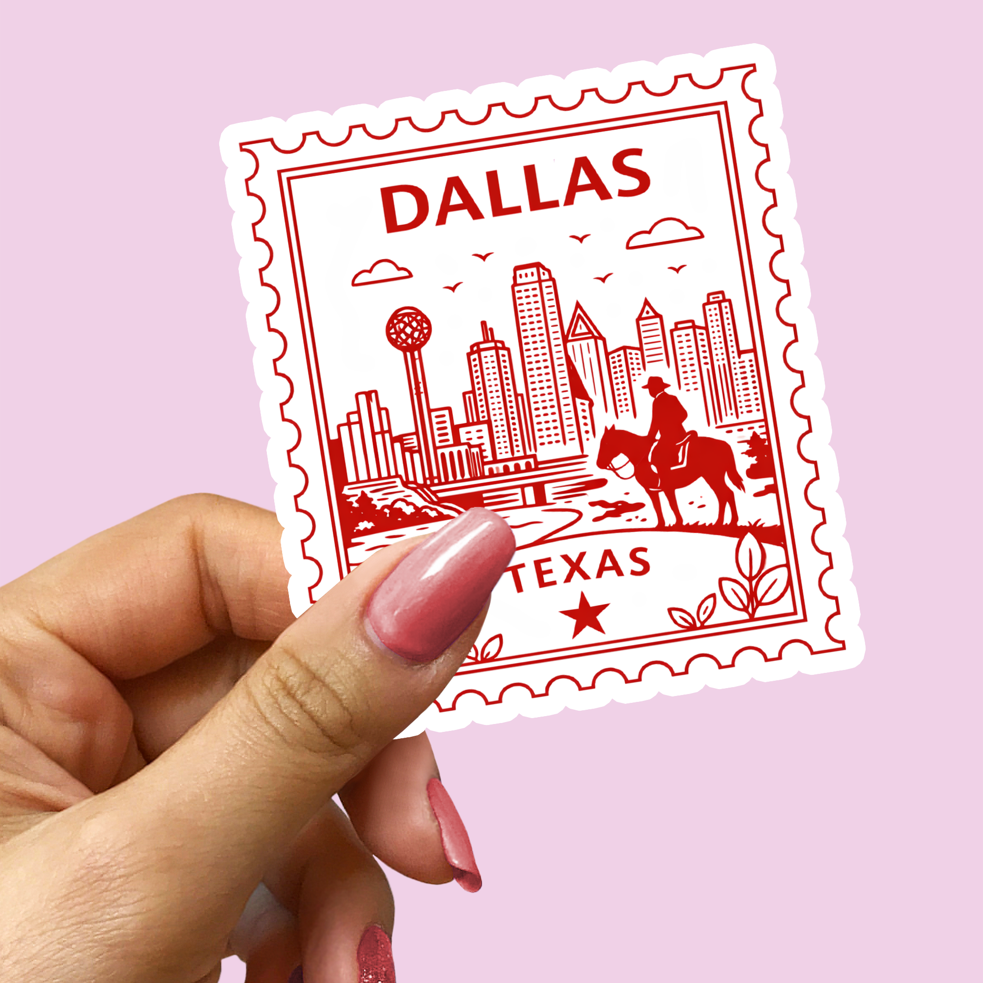 Retro Postage Stamp – Dallas Texas Sticker