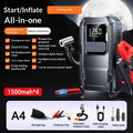 12V Car   Starter With Air Compressor, Portable Car Battery Booster Pack, Emergency Battery  Box Auto Tire Inflator All-in-One