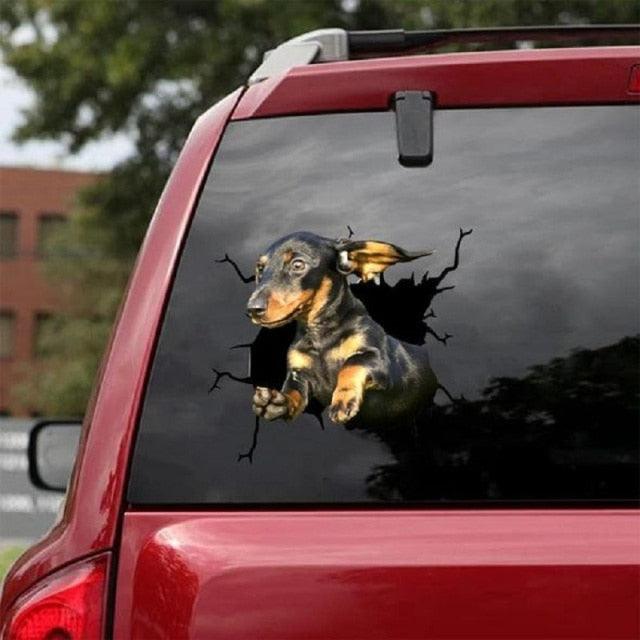 Funny Dog Head Window Sticker