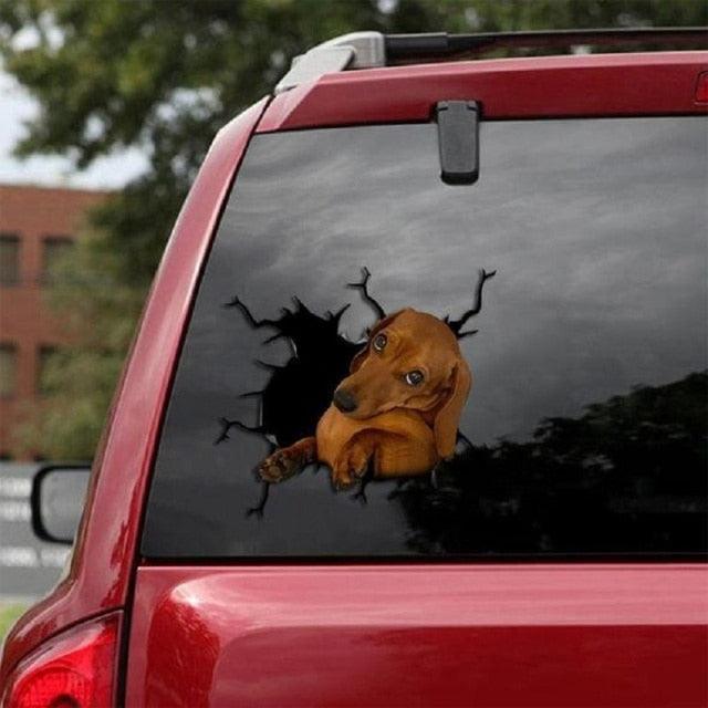 Funny Dog Head Window Sticker
