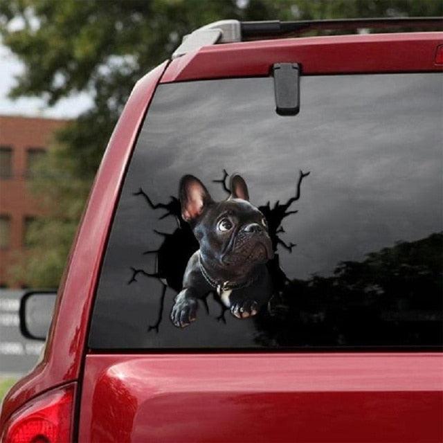 Funny Dog Head Window Sticker