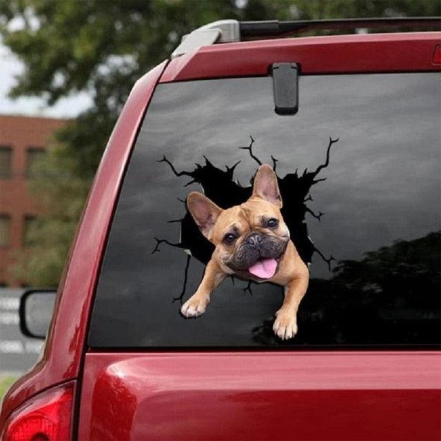 Funny Dog Head Window Sticker