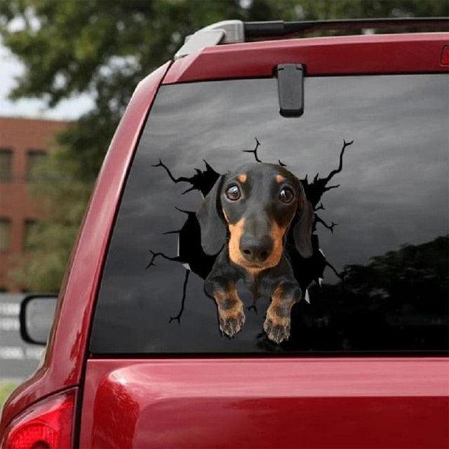 Funny Dog Head Window Sticker