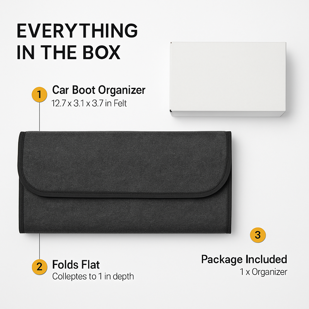 Car Boot Organizer Box - Collapsible Trunk Storage Case