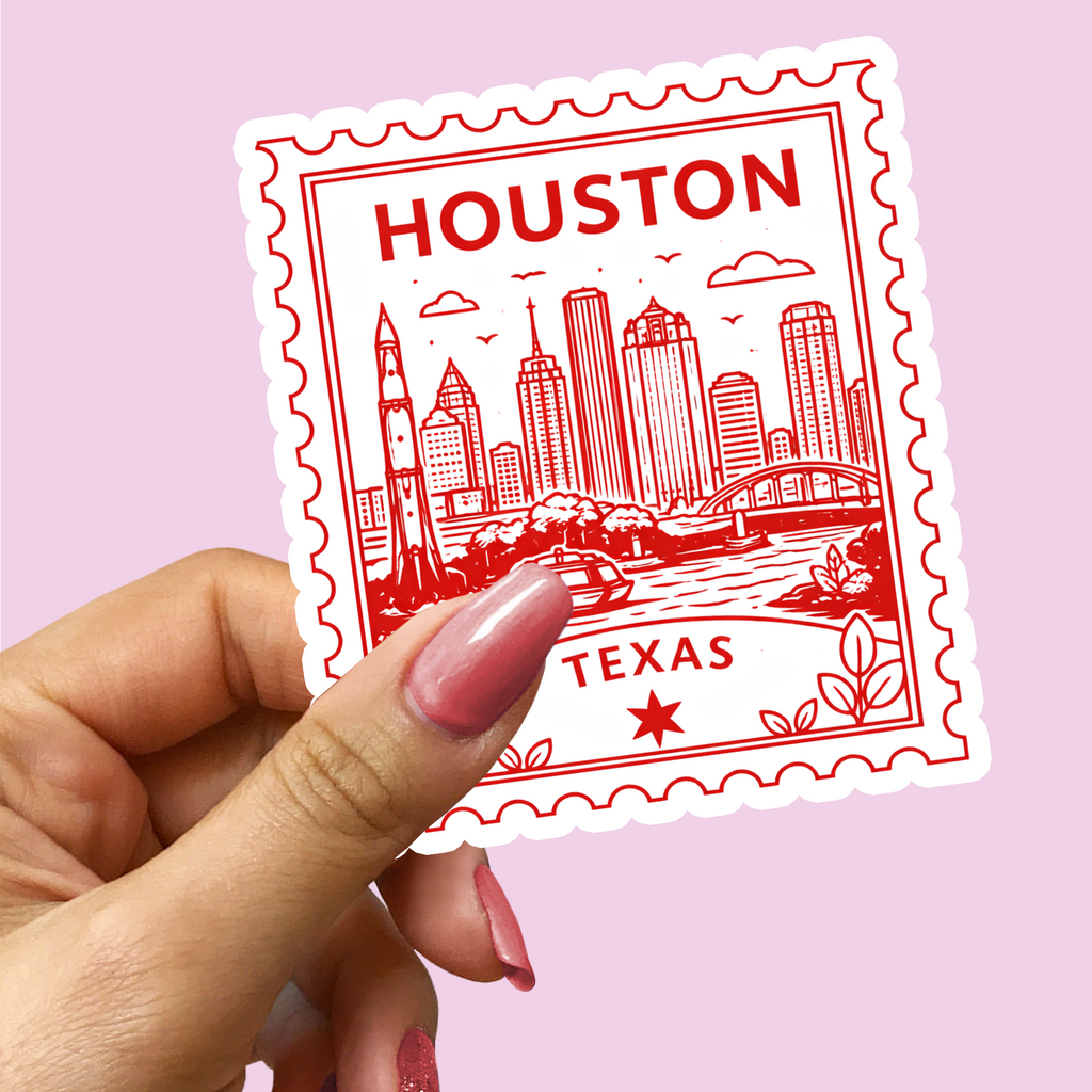Retro Postage Stamp – Houston Texas Sticker