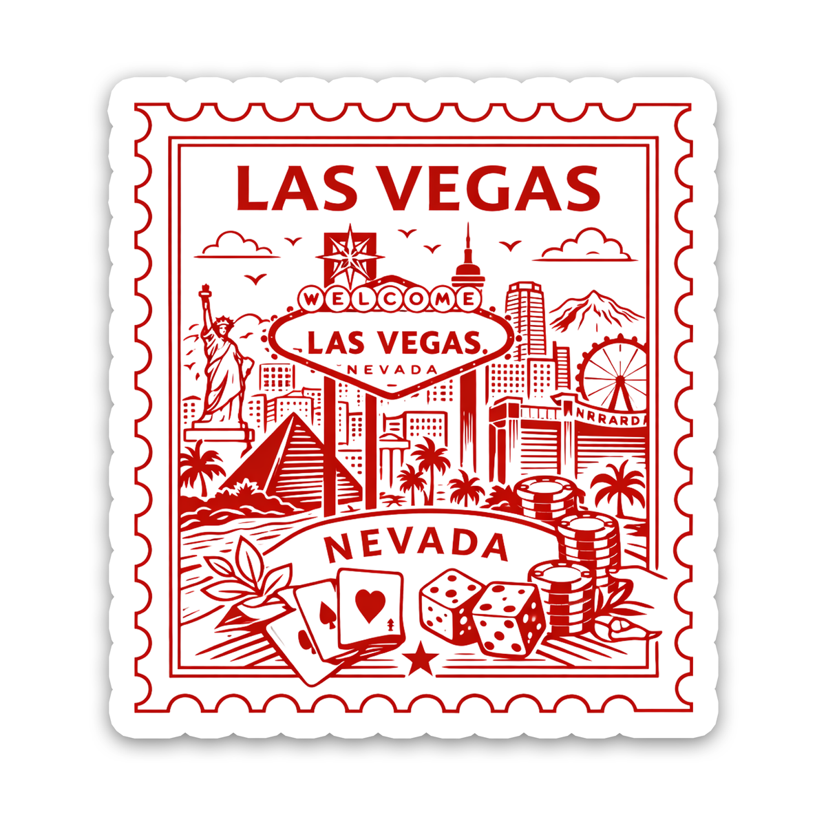 Retro Postage Stamp – Las Vegas Nevada Sticker