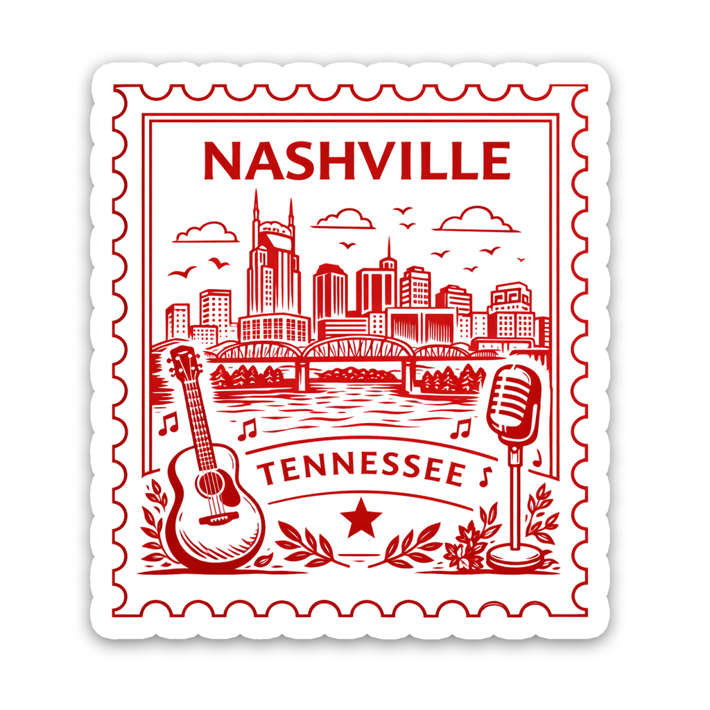 Retro Postage Stamp – Nashville Tennessee Sticker