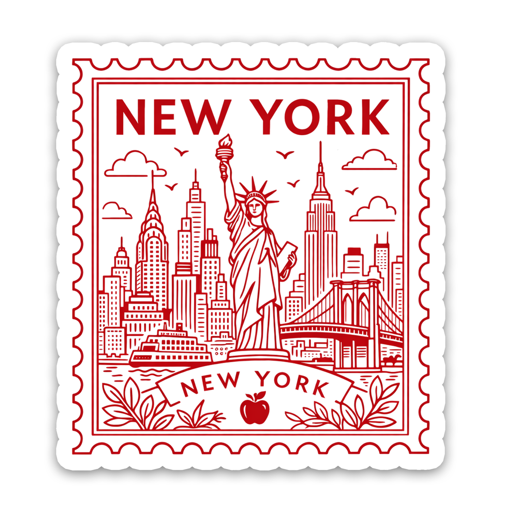 Retro Postage Stamp – New York City Sticker