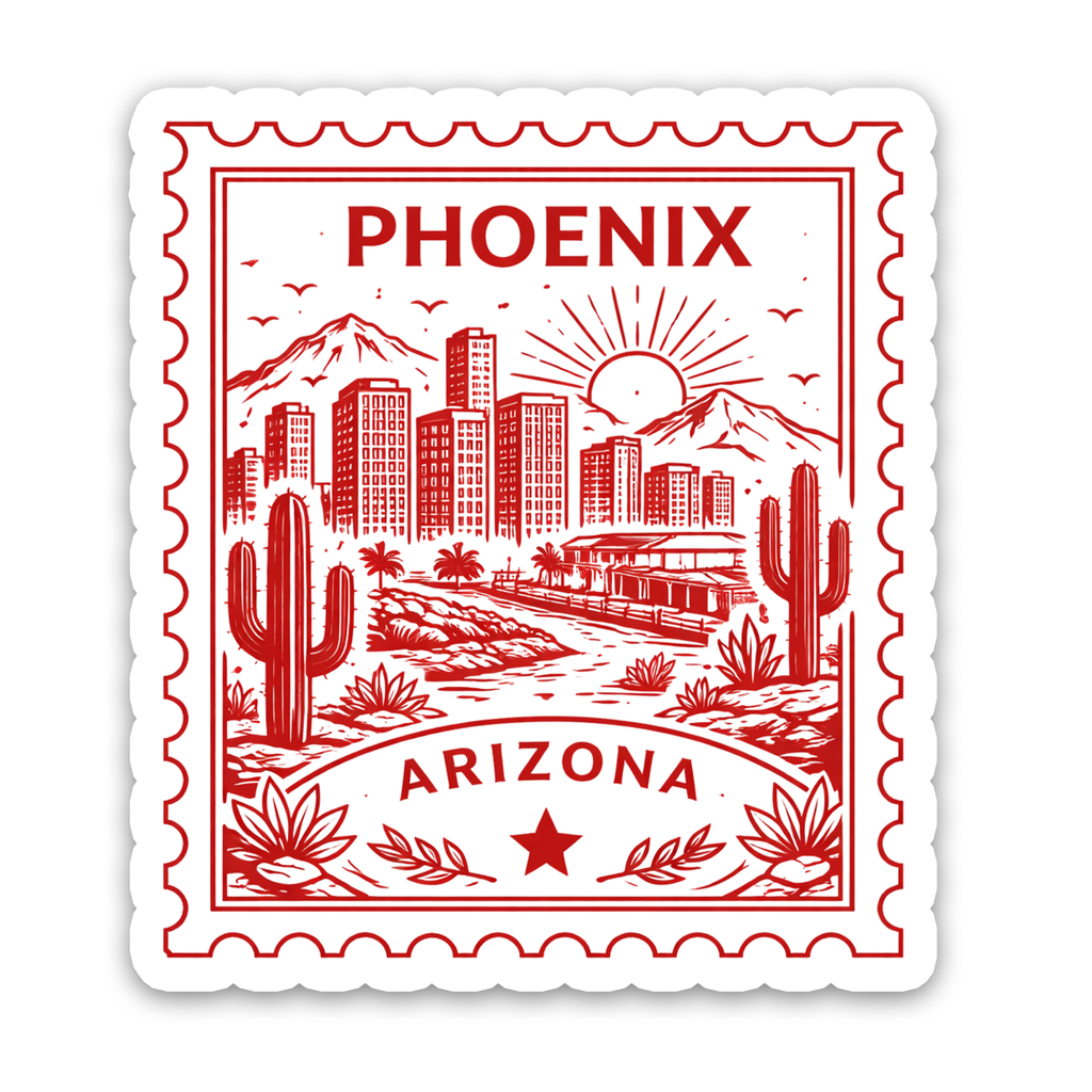 Retro Postage Stamp – Phoenix Arizona Sticker