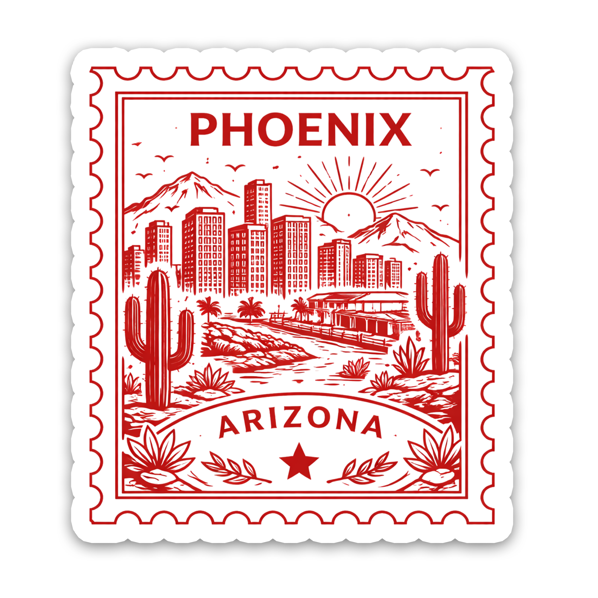 Retro Postage Stamp – Phoenix Arizona Sticker