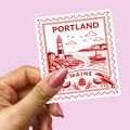 Retro Postage Stamp – Portland Maine Sticker