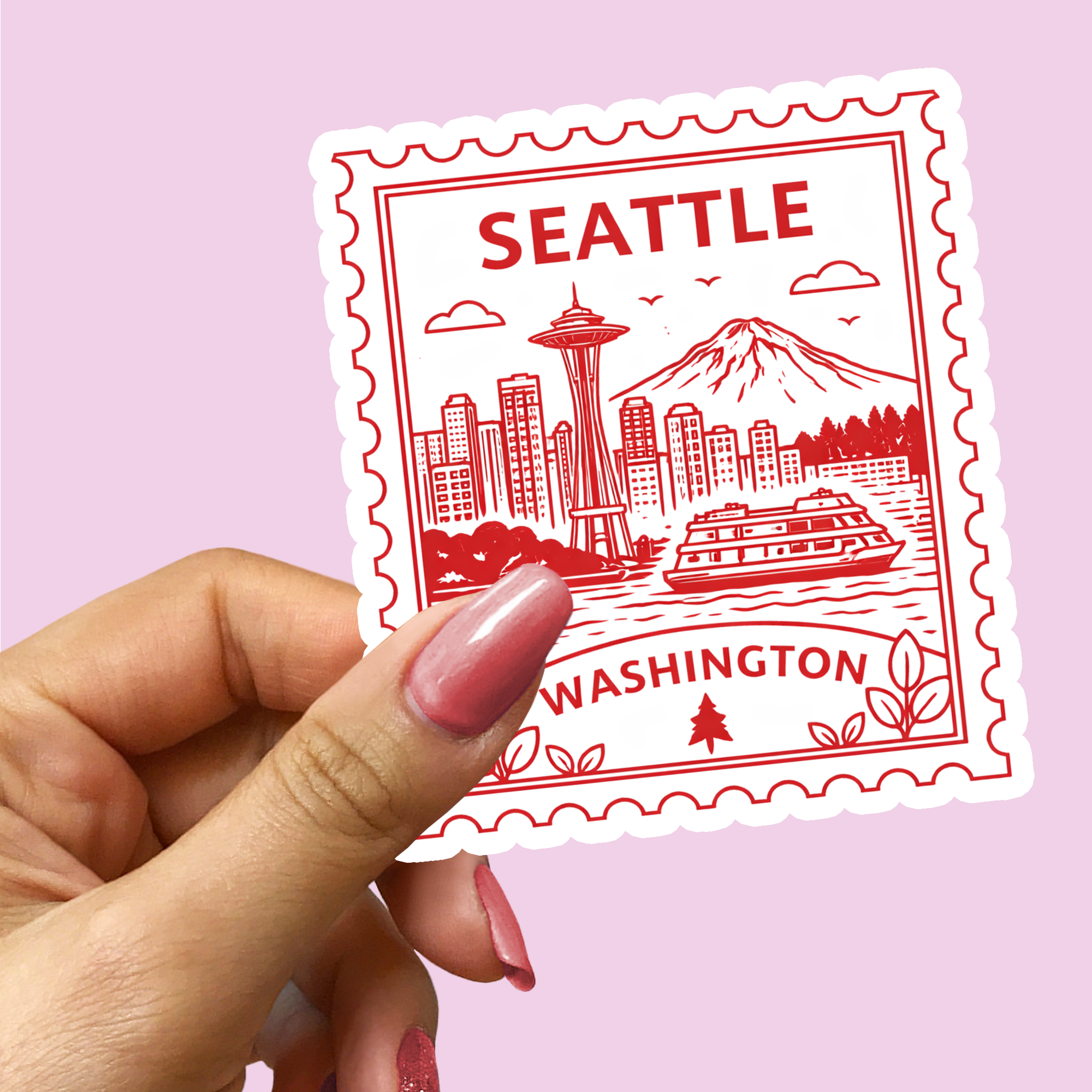 Retro Postage Stamp – Seattle Washington Sticker